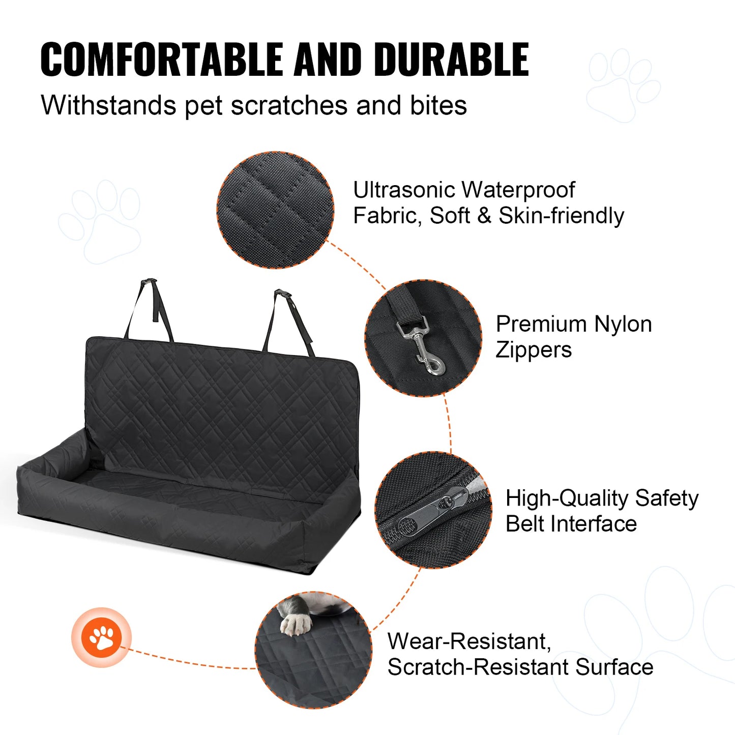 SucceBuy Waterproof Dog Car Seat Booster With ClipOn Safety Leash