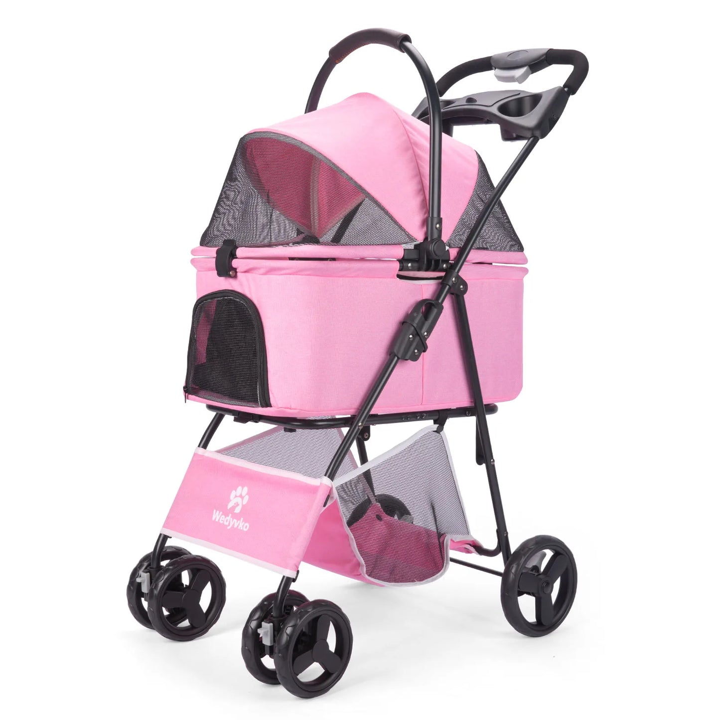 Three-In-One Pet Stroller With Removable Carrier For Small Pets