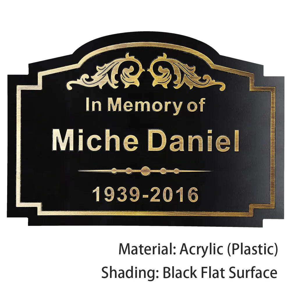 BILEEDA Personalized Memorial Plaque Engraved for Loved Ones Grave Marker