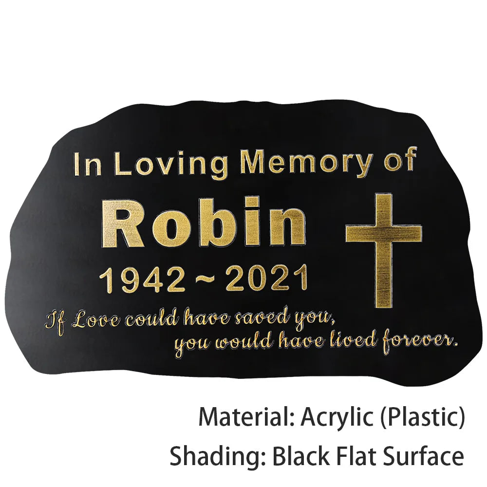 BILEEDA Personalized Memorial Plaque Engraved for Loved Ones Grave Marker