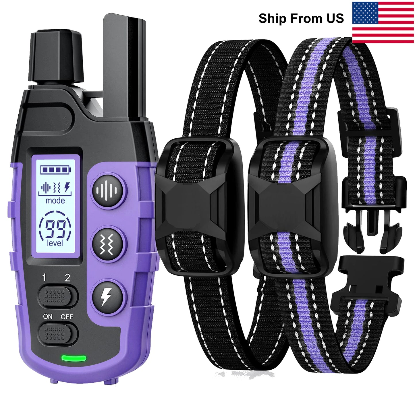 WXRPET Electric Dog Training Collar Remote Control Waterproof Vibration Beep