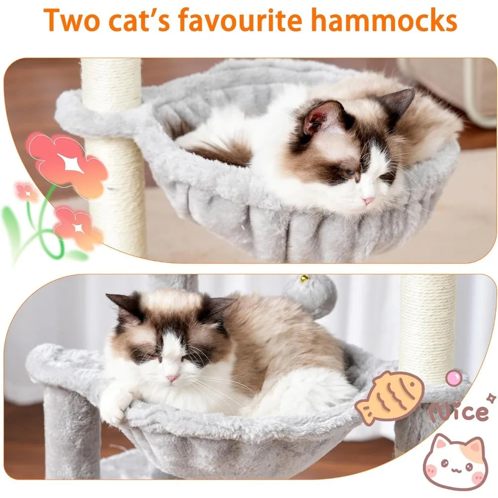 Heybly Cat Tree With Scratching Post And Plush Platform