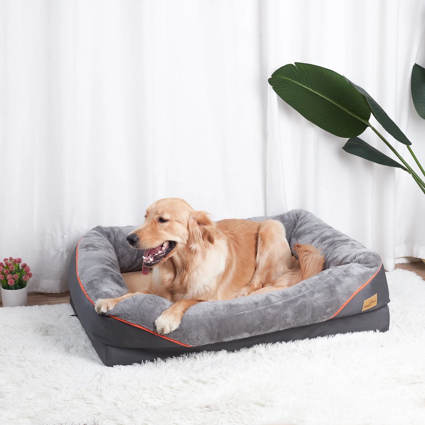 BINGOPAW Anti Allergy Dog Bed Warm Fleece Removable Cover Waterproof