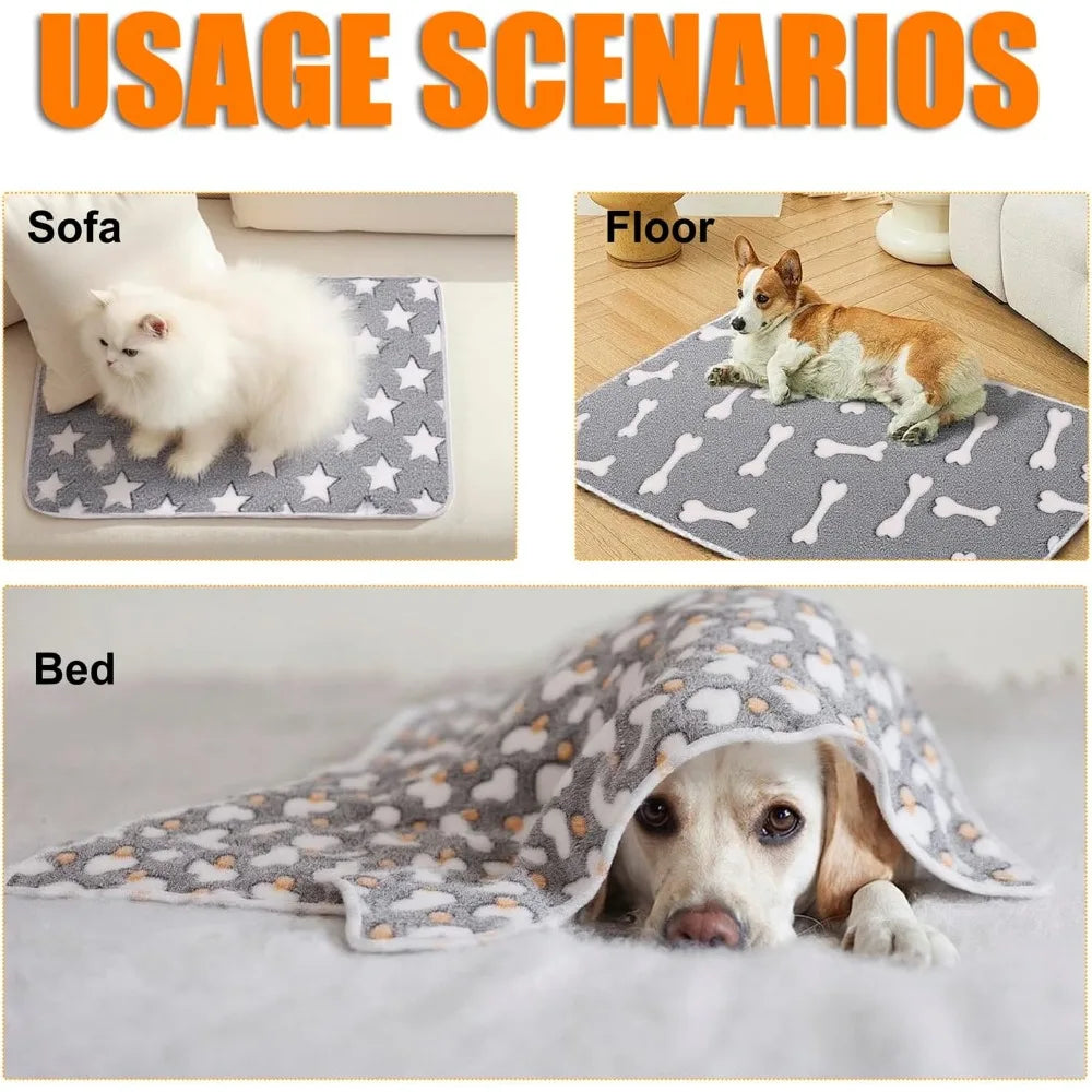 StarLoveBone Cat And Dog Blanket Soft Warm Fleece Pet Throw