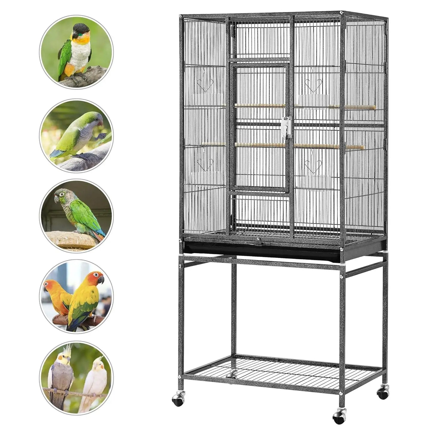 Wrought Iron Standing Parrot Cage For Small Birds Indoor Outdoor