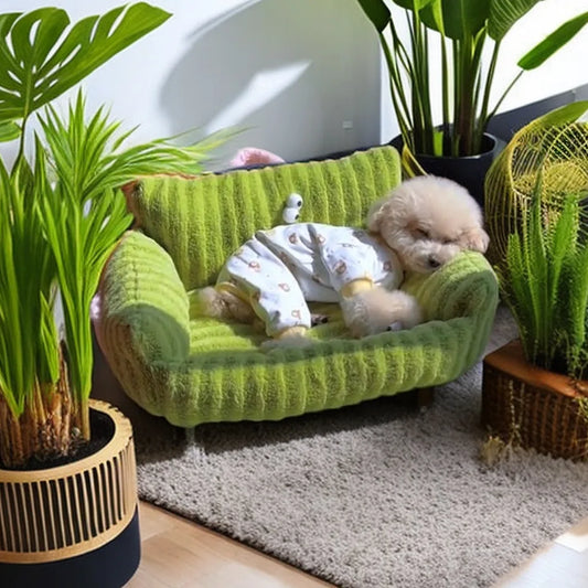 Linen Winter Warm Pet Bed Sofa For Small Dogs Cats