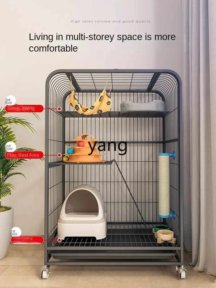 Hign Concerned CX Cat Cage Indoor Villa Two Floors Cat Nest