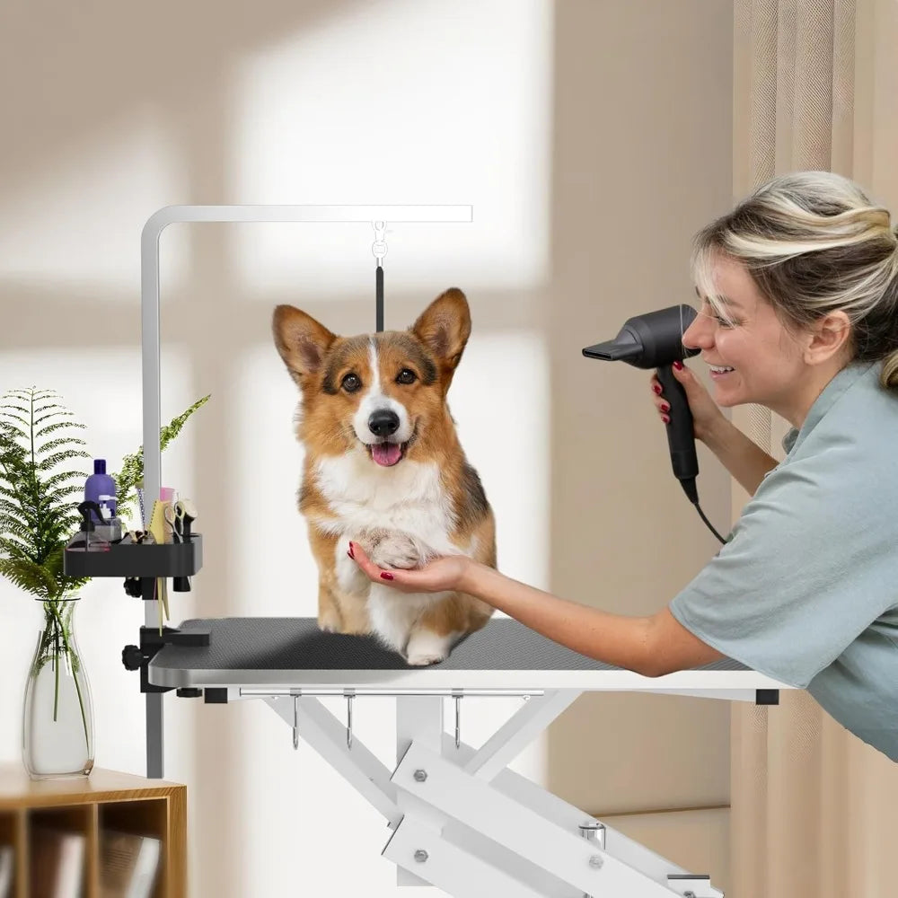 Hign-Con Concerned Hydraulic Pet Grooming Table With Armrests