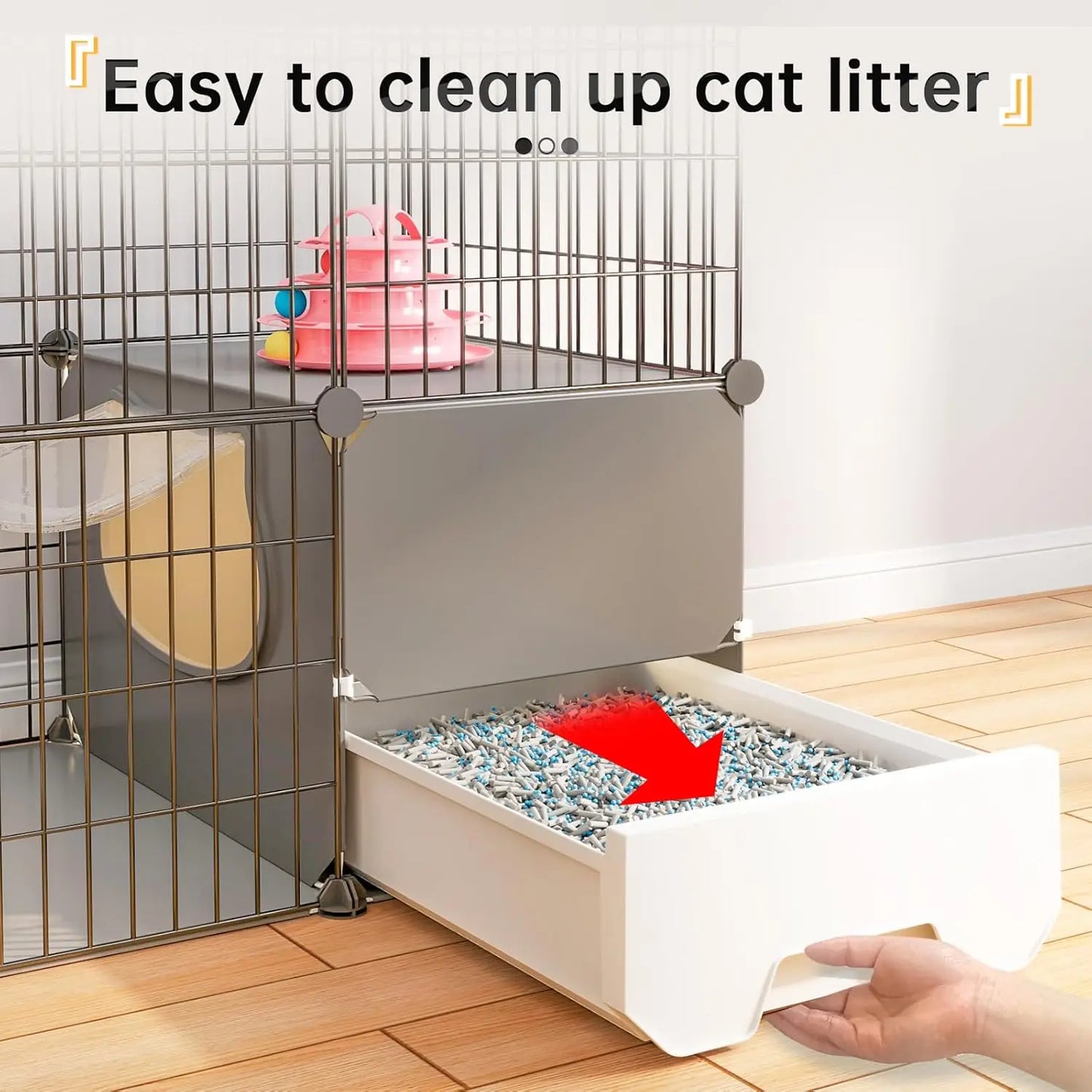 XMSJ 4-Tier Cat Cage Playpen With Litter Box DIY Enclosures