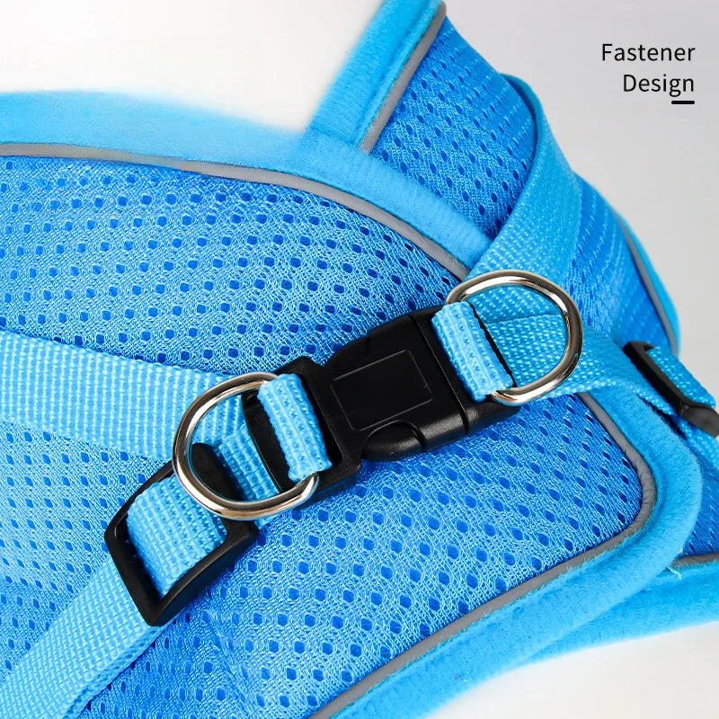 Cat Chest Harness With Leash Reflective Breathable Mesh Chest Strap