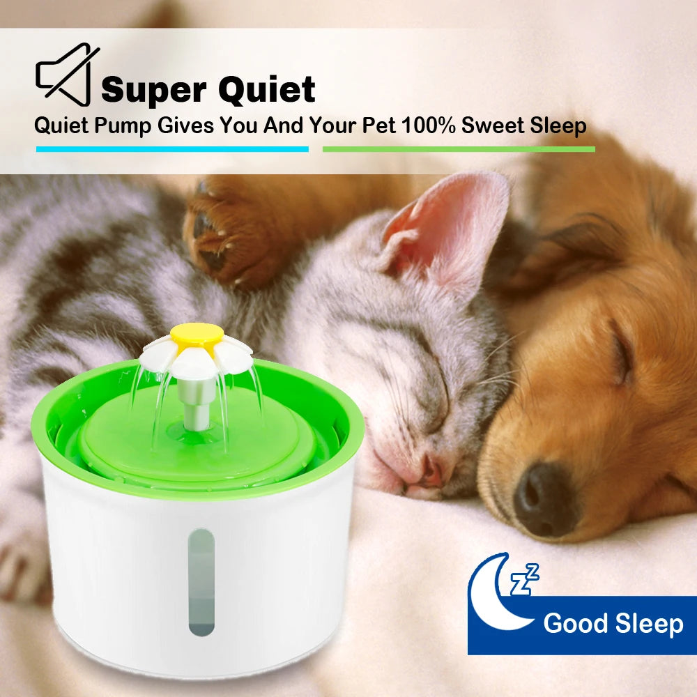 Automatic 1.6L Pet Water Fountain USB Quiet Drinker