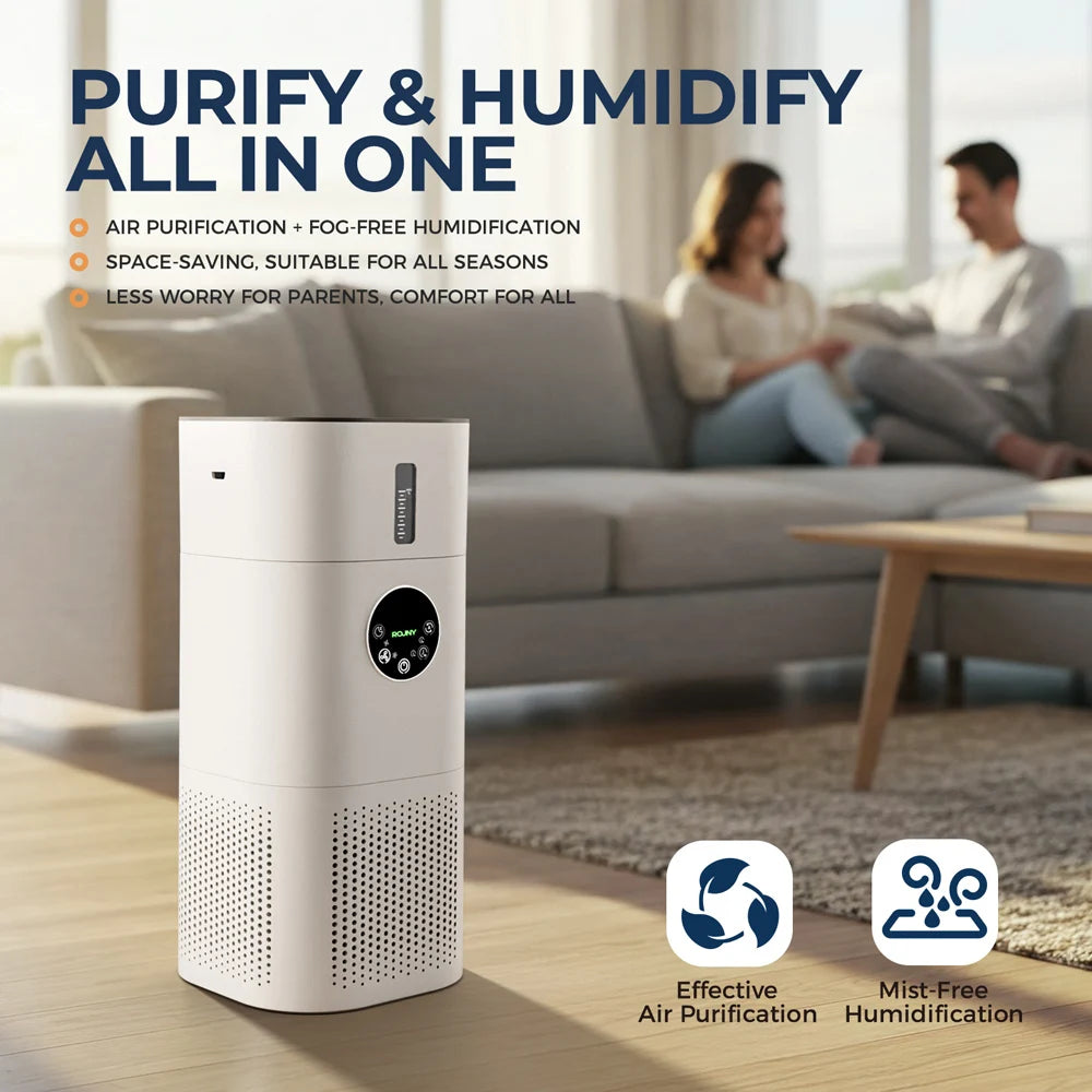 Rouny 2-In-1 Air Purifier With Humidifier H13 True HEPA For Home