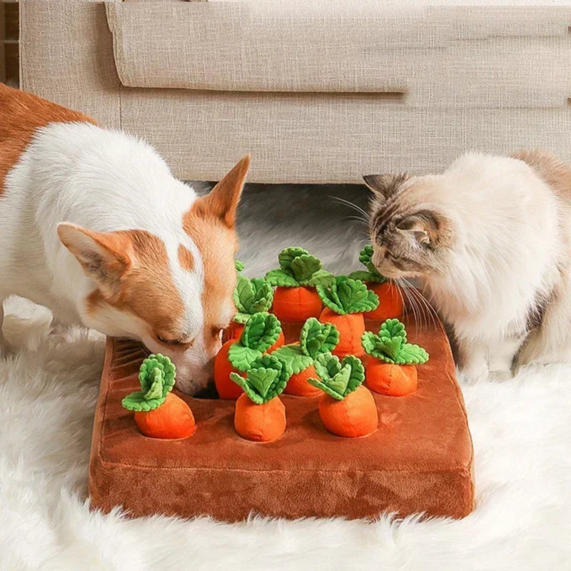 Innovative Plush Carrot Snuffle Mat For Dogs Interactive Toy