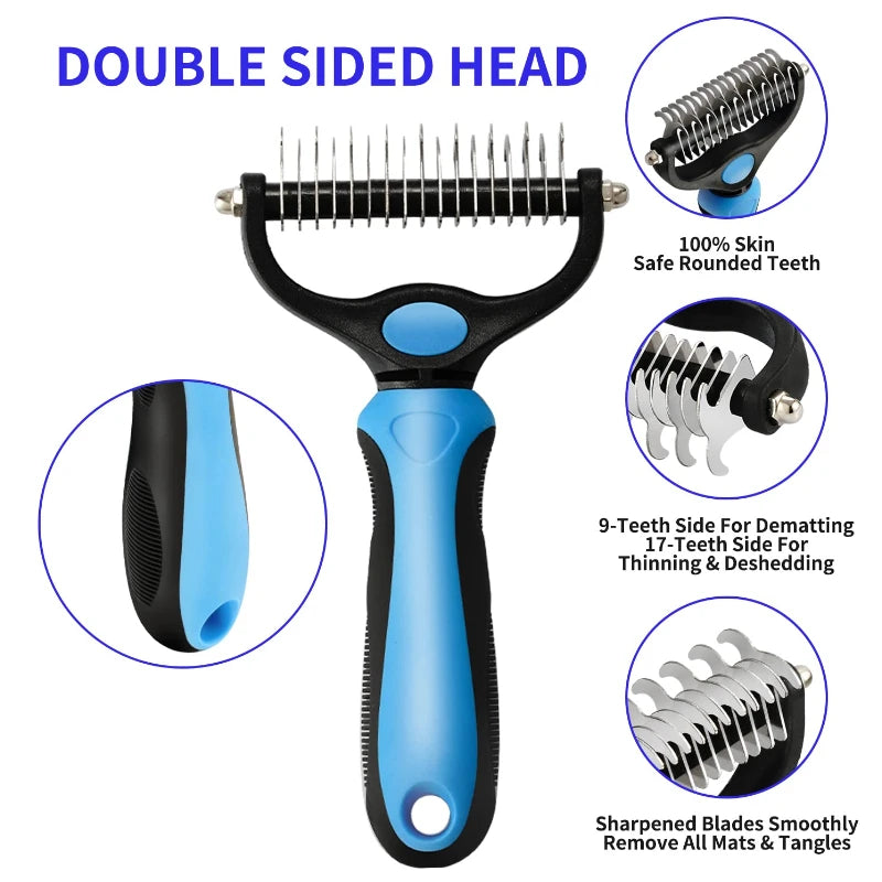 Deshedding Pet Brush Cat Comb Self Cleaning Grooming Tool