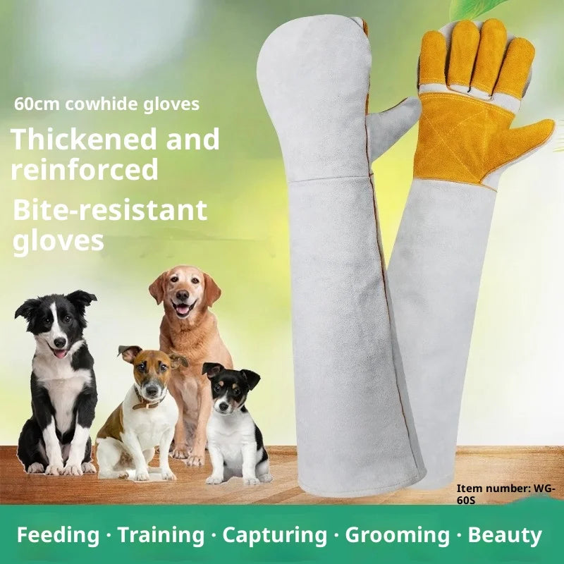 Leather Anti Bite Gloves For Dog Training And Scratch Protection