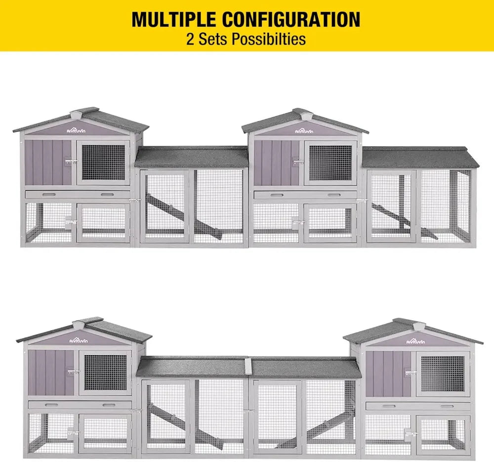 XMSJ Expandable Wooden Chicken Coop For Two Chickens Hen House