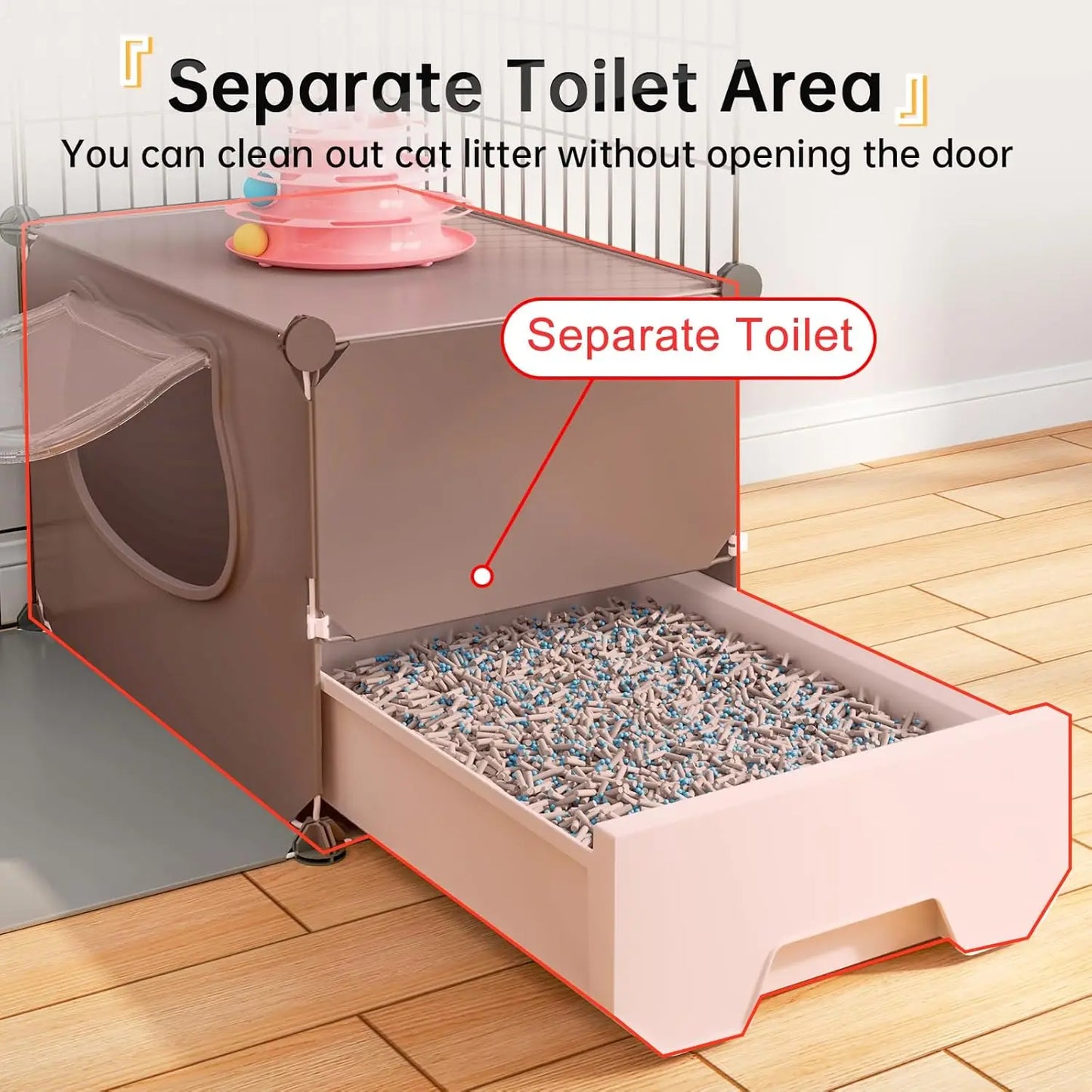 XMSJ 4-Tier Cat Cage Playpen With Litter Box DIY Enclosures