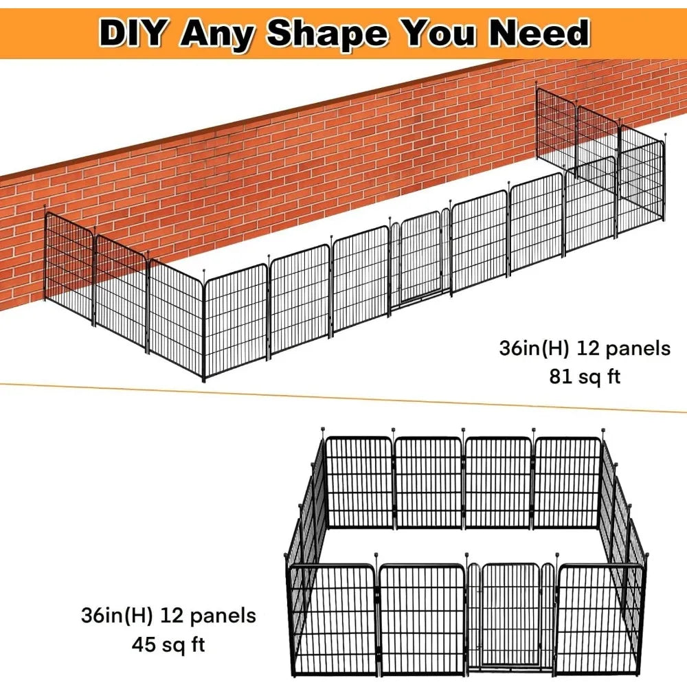 Hignconcerned Outdoor Metal Dog Fence Ten Panels For Yard