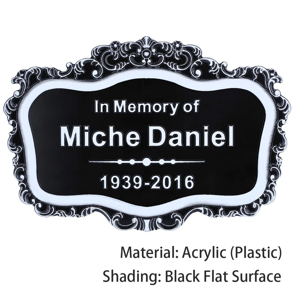 BILEEDA Personalized Memorial Plaque Engraved for Loved Ones Grave Marker