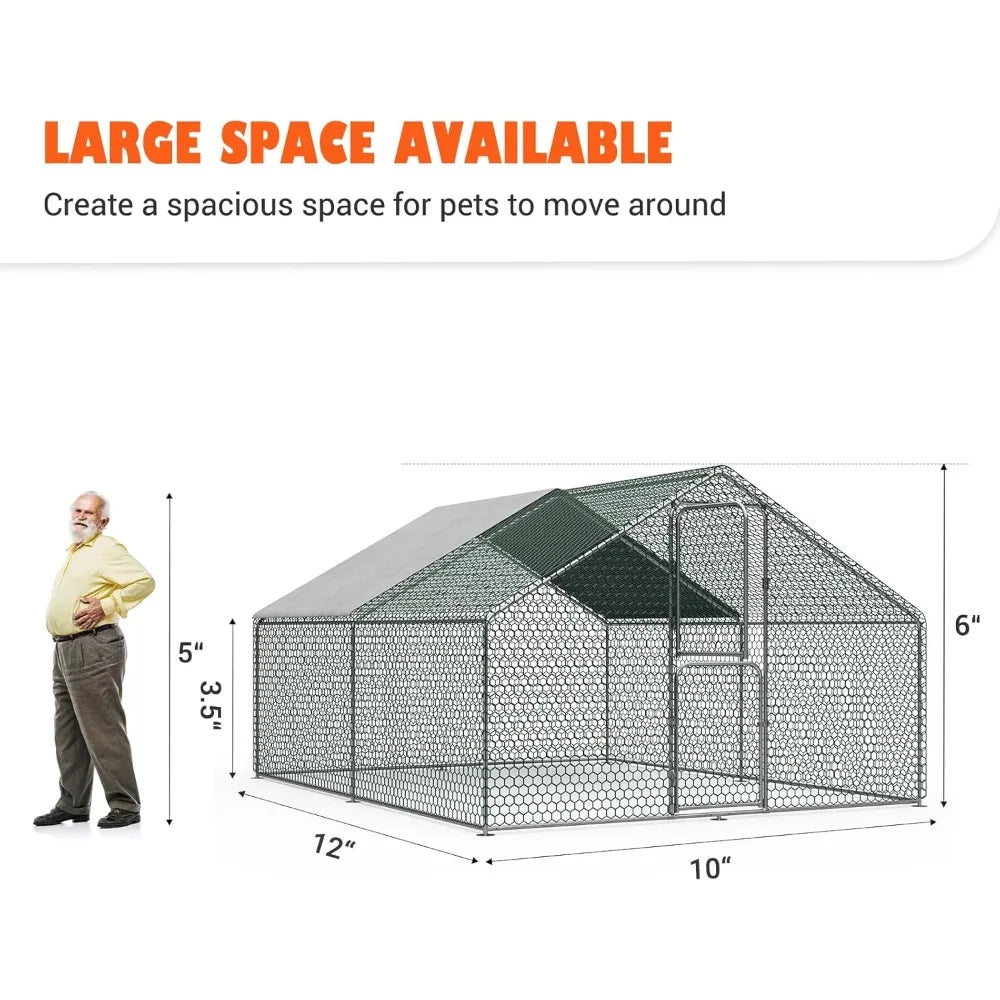 XMSJ Walk In Chicken Coop Outdoor Weather Resistant