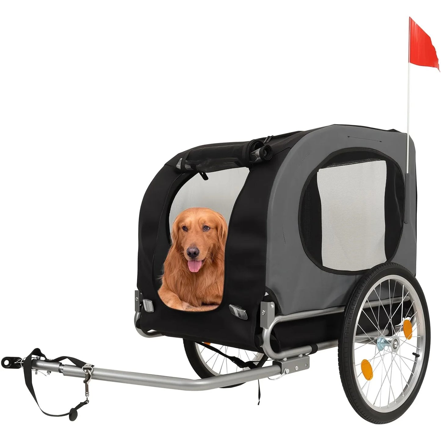HiMISS Steel Dog Bike Trailer 40kg Universal Coupler Water Resistant
