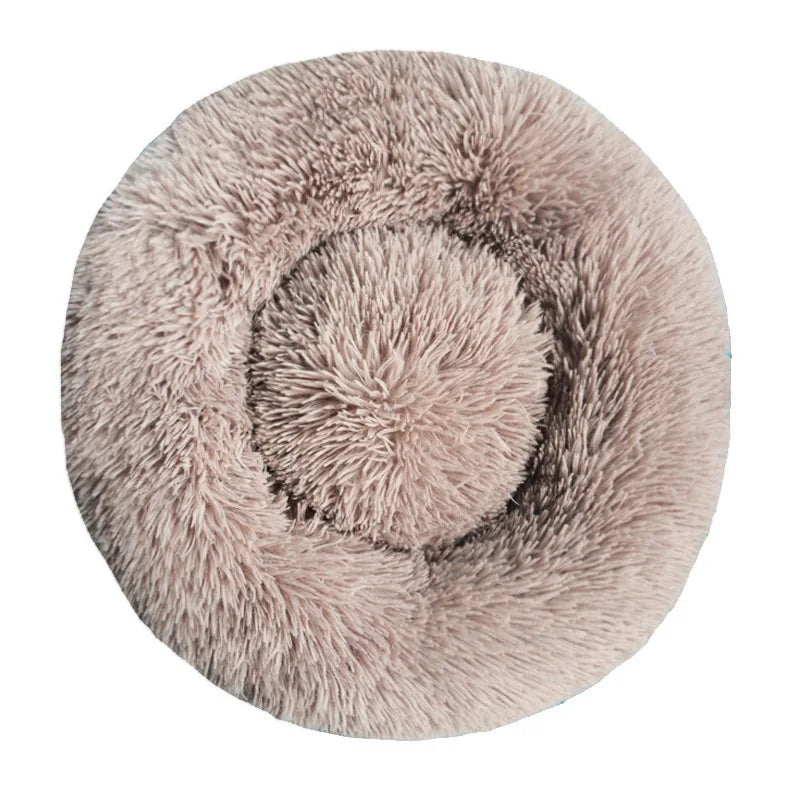 Winter Warm Round Plush Pet Bed For Dogs And Felines