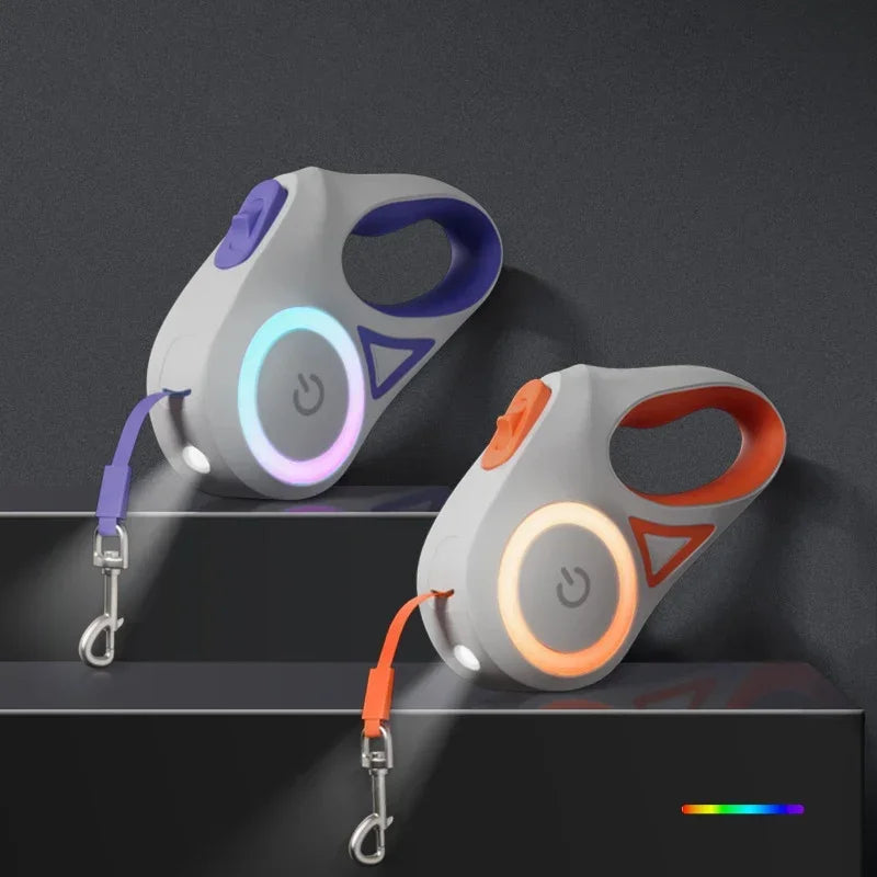 LED Luminous Retractable Dog Leash For Outdoor Pets