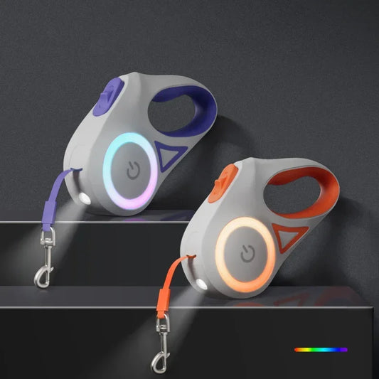 LED Luminous Retractable Dog Leash For Outdoor Pets