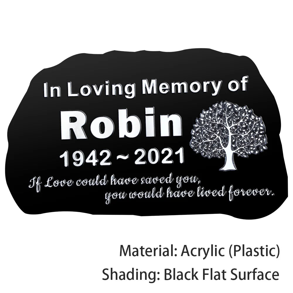 BILEEDA Personalized Memorial Plaque Engraved for Loved Ones Grave Marker
