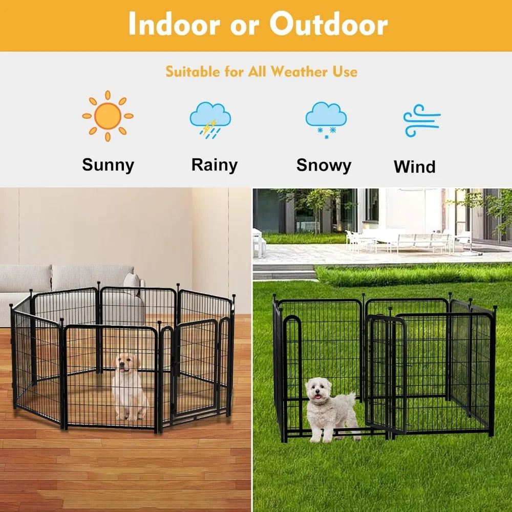 Hignconcerned Outdoor Metal Dog Fence Ten Panels For Yard