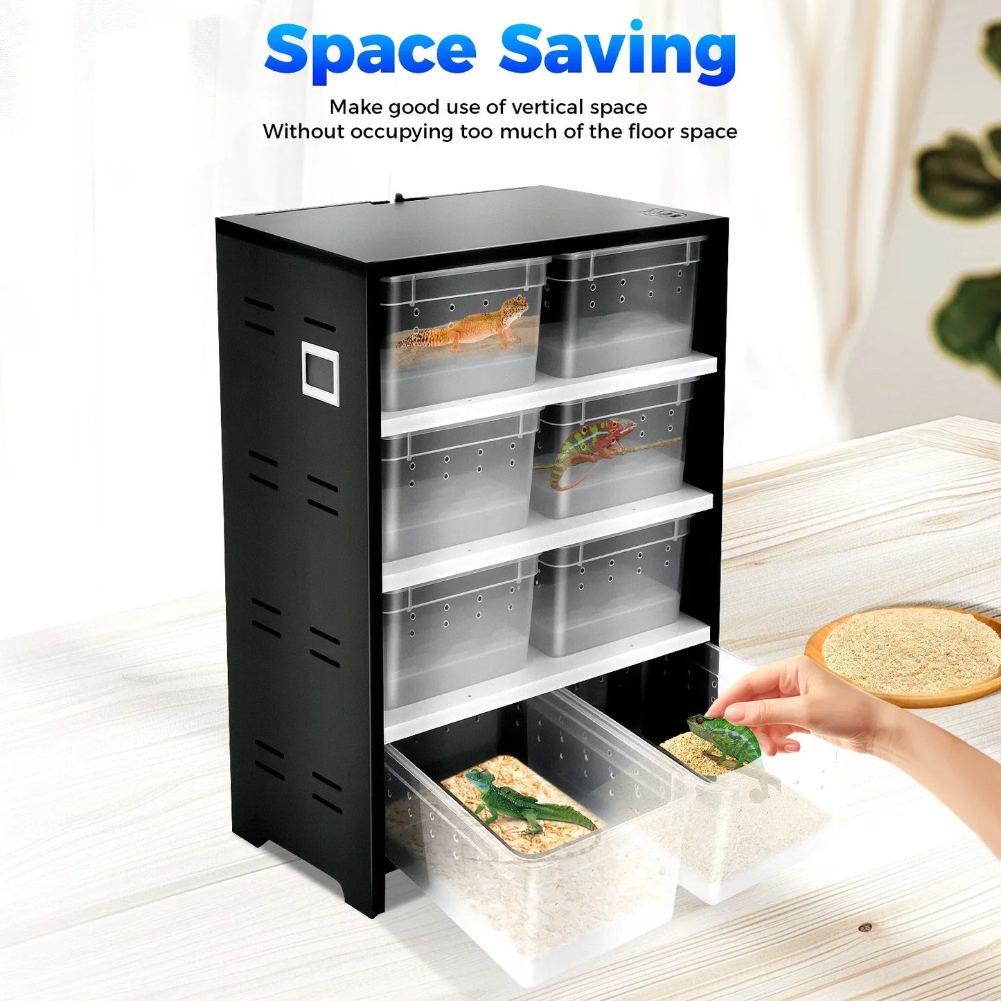 Critter Craze25 Reptile Breeding Cabinet With 8 Clear Boxes