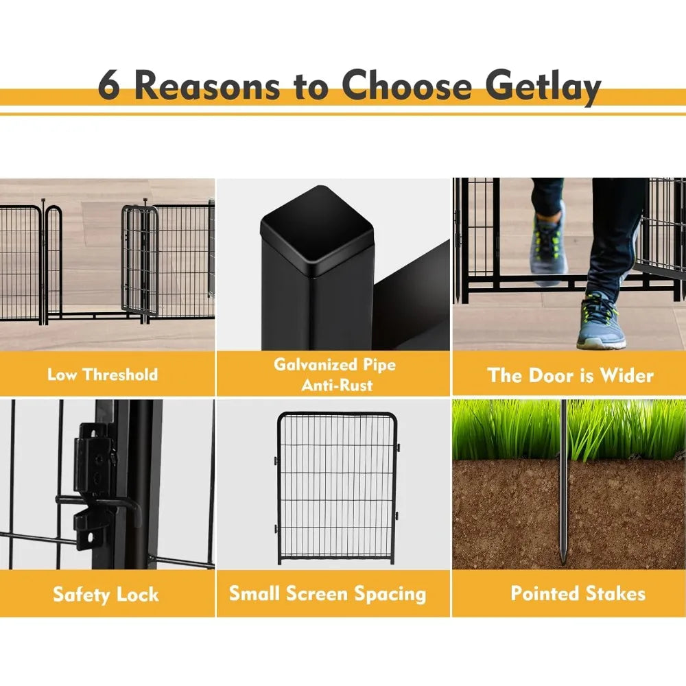 Hignconcerned Outdoor Metal Dog Fence Ten Panels For Yard