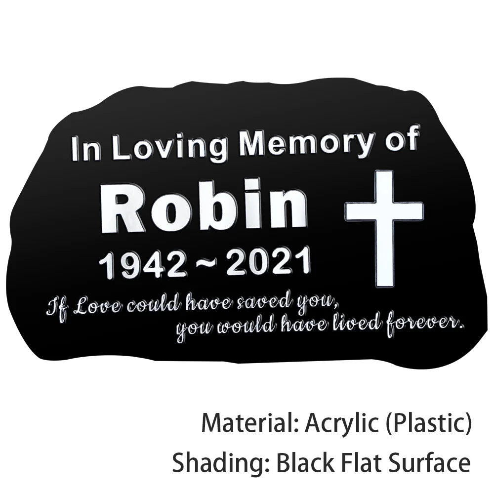 BILEEDA Personalized Memorial Plaque Engraved for Loved Ones Grave Marker