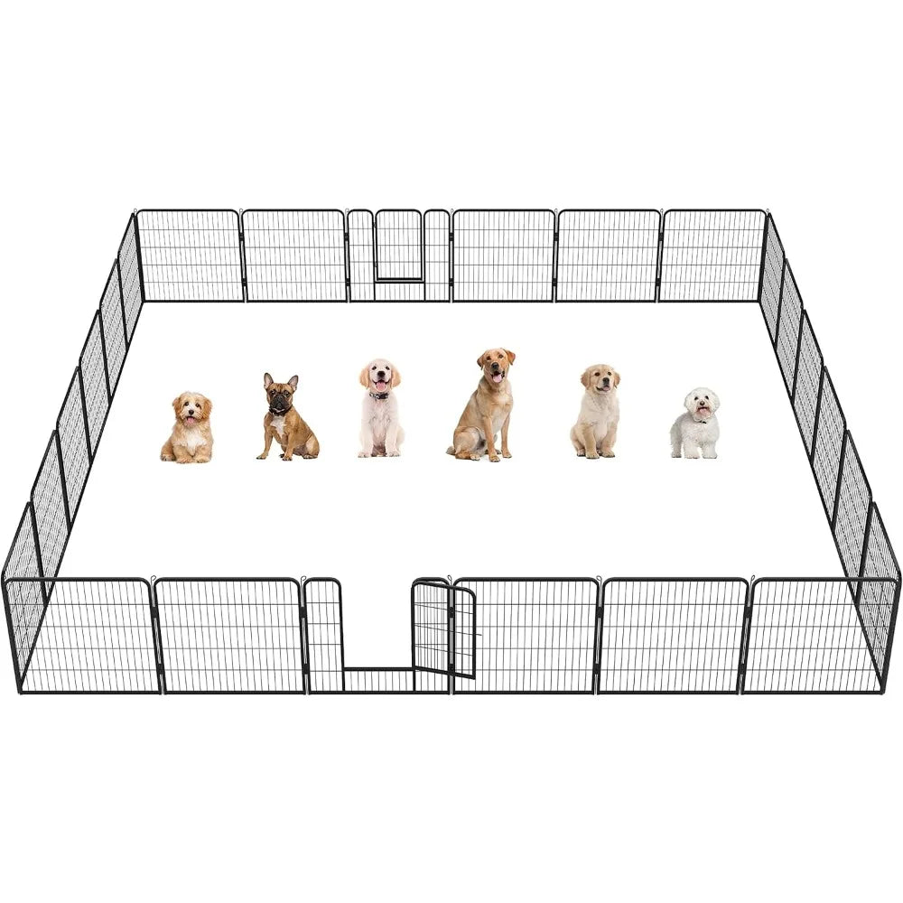 MKDKH Dog Outdoor Playpen 24 Panel Portable Pet Fence