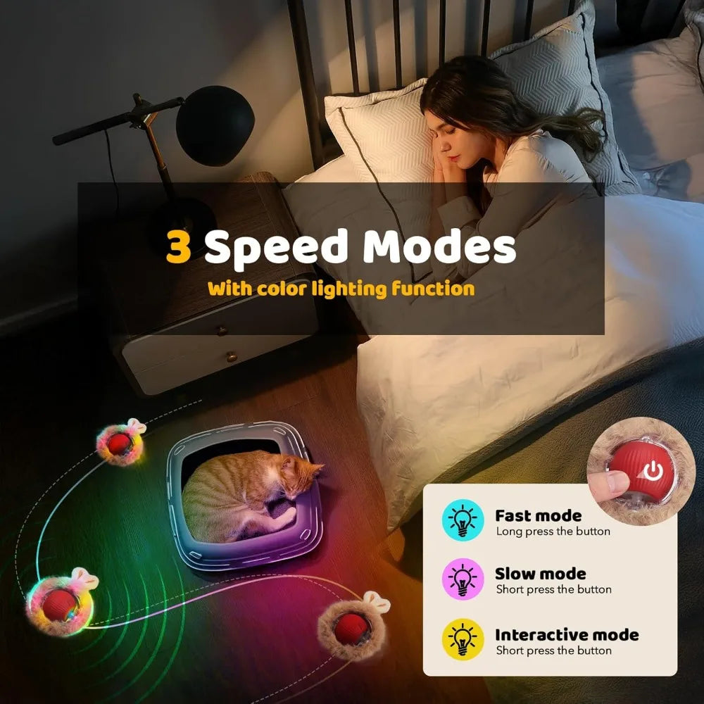 Hign Concerned Interactive Cat Toy Hide Seek Ball Rolling