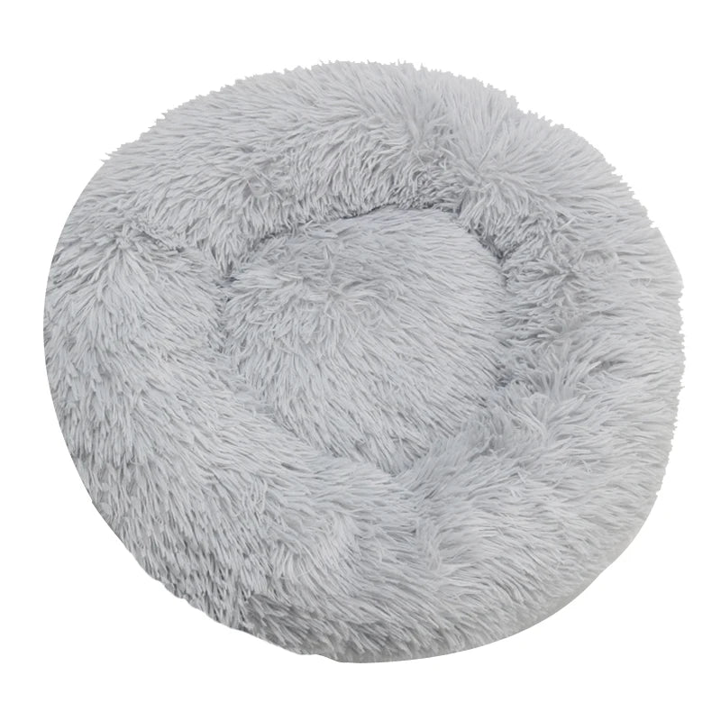 Winter Warm Round Plush Pet Bed For Dogs And Felines