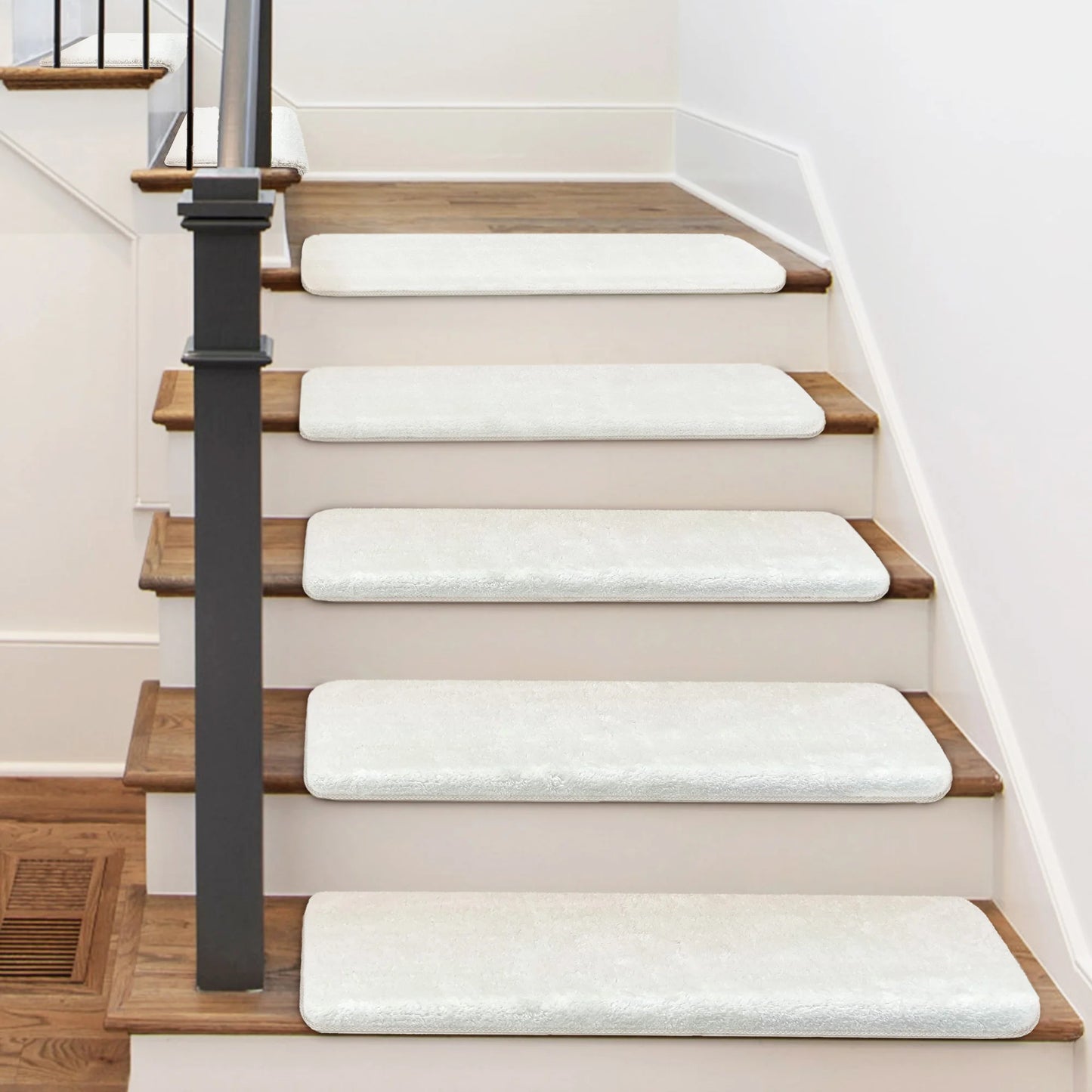 NONECN Bullnose Non-Slip Stair Treads Ultra Plush Peel and Stick