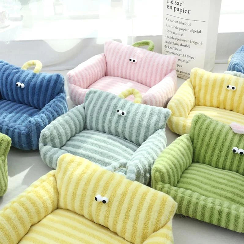 Linen Winter Warm Pet Bed Sofa For Small Dogs Cats