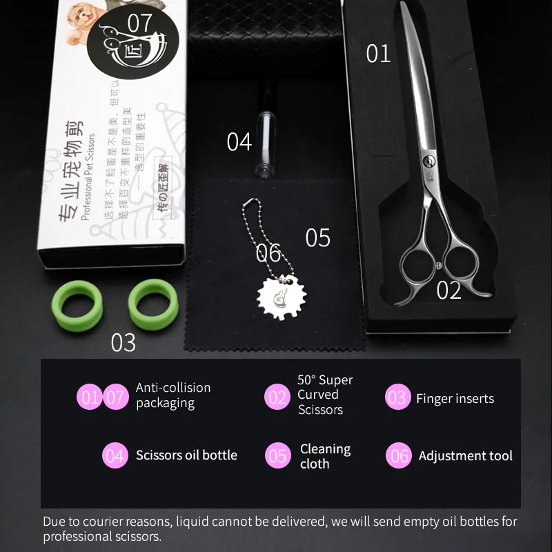 Curved Dog Grooming Scissors For Professional Pet Hair Care