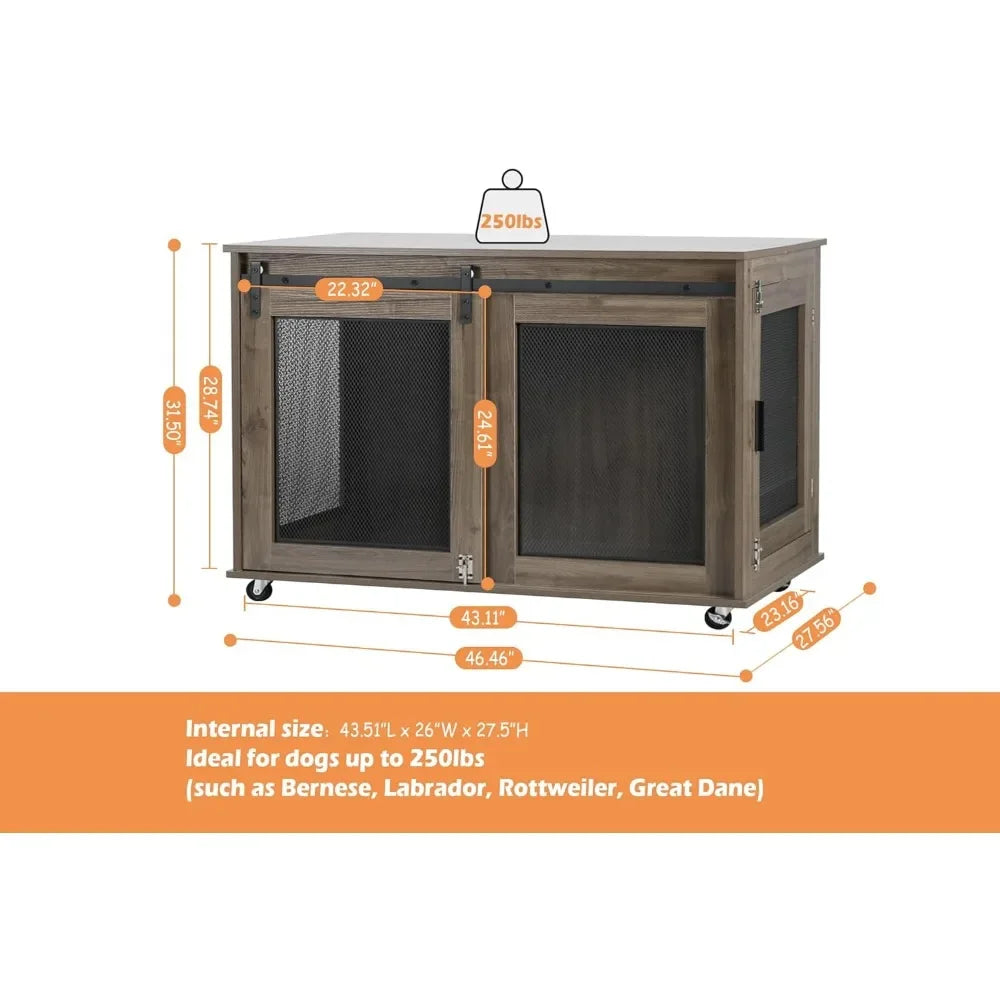 Heavy Duty Wooden Dog Crate Kennel Indoor Decorative Table