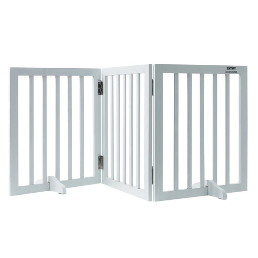 SucceBuy Three-Panel Freestanding Dog Gate For Narrow Passages