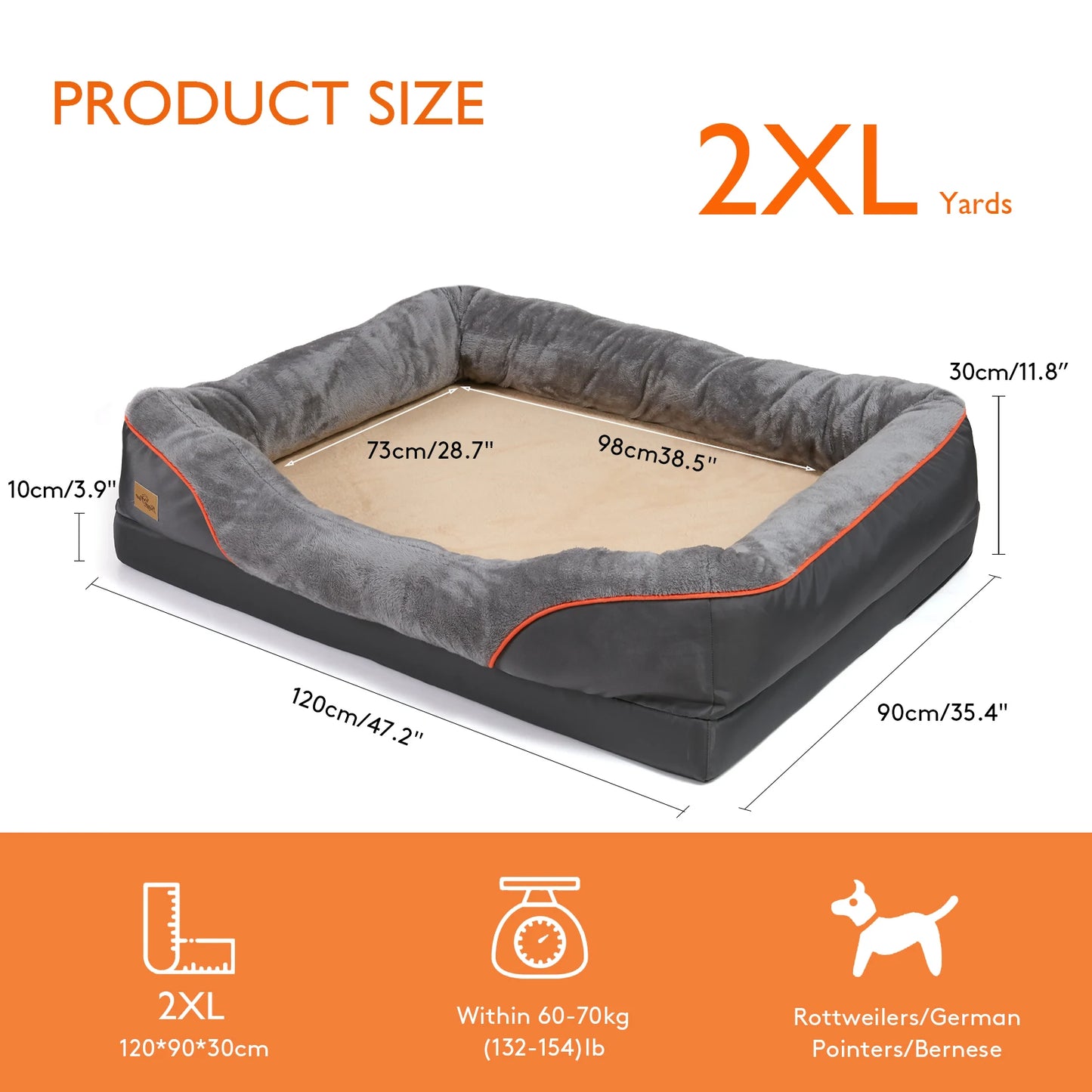 BINGOPAW Anti Allergy Dog Bed Warm Fleece Removable Cover Waterproof