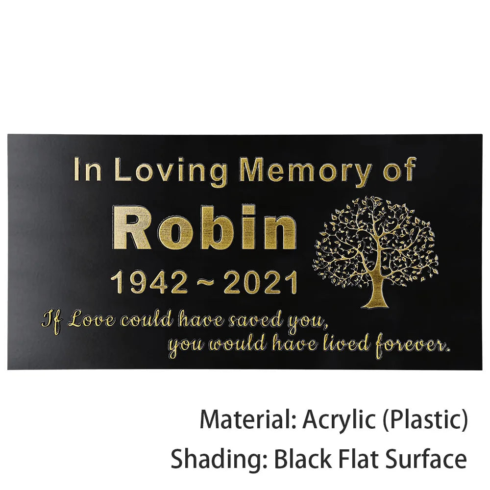 BILEEDA Personalized Memorial Plaque Engraved for Loved Ones Grave Marker
