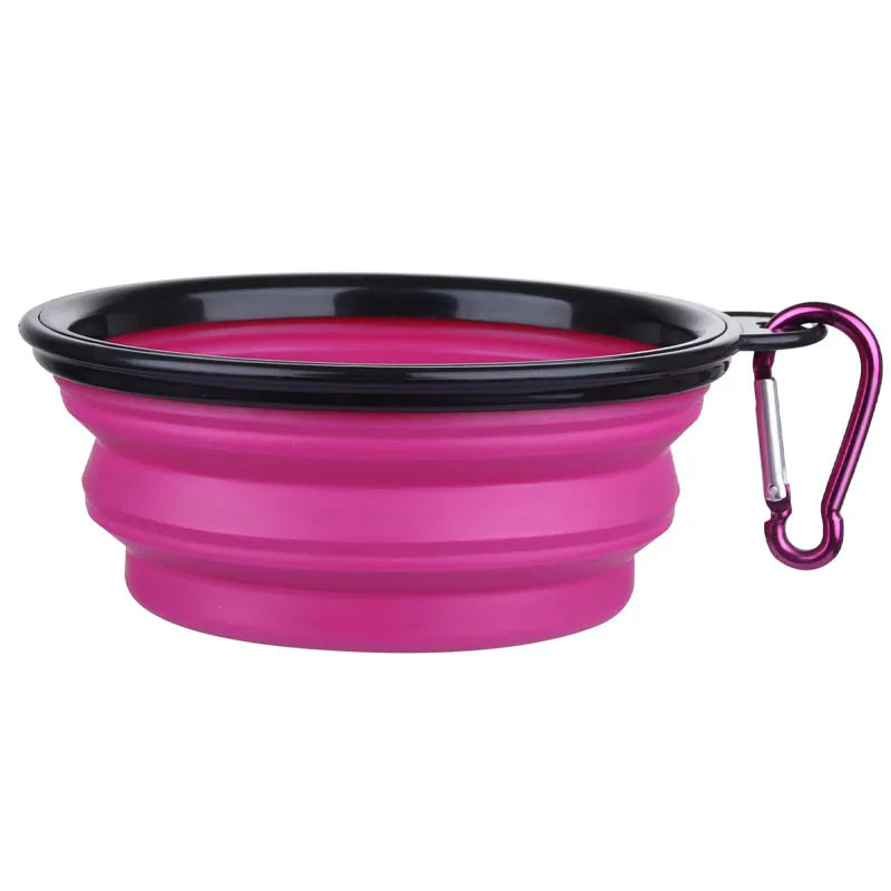 Folding Silicone Dog Feeder Bowl 2 In 1 Travel Dispenser