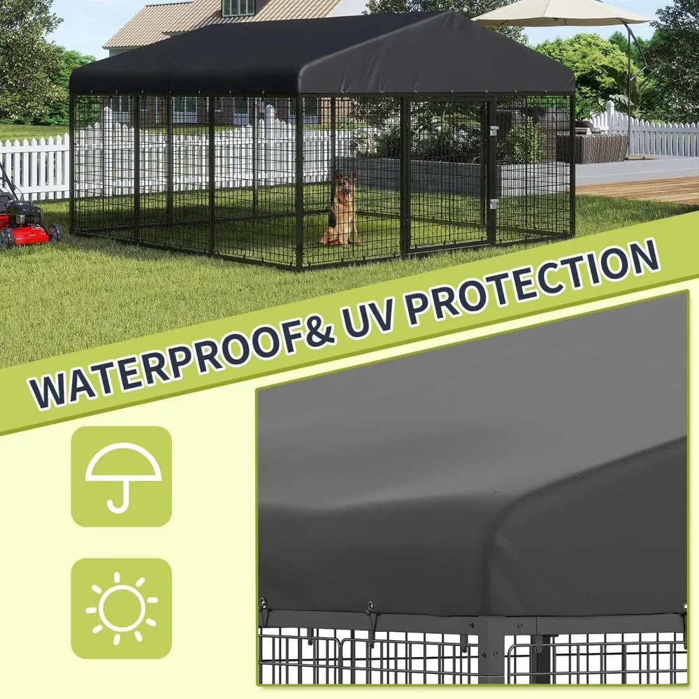 Hign-concerned Heavy Duty Outdoor Dog Kennel Enclosure Roof