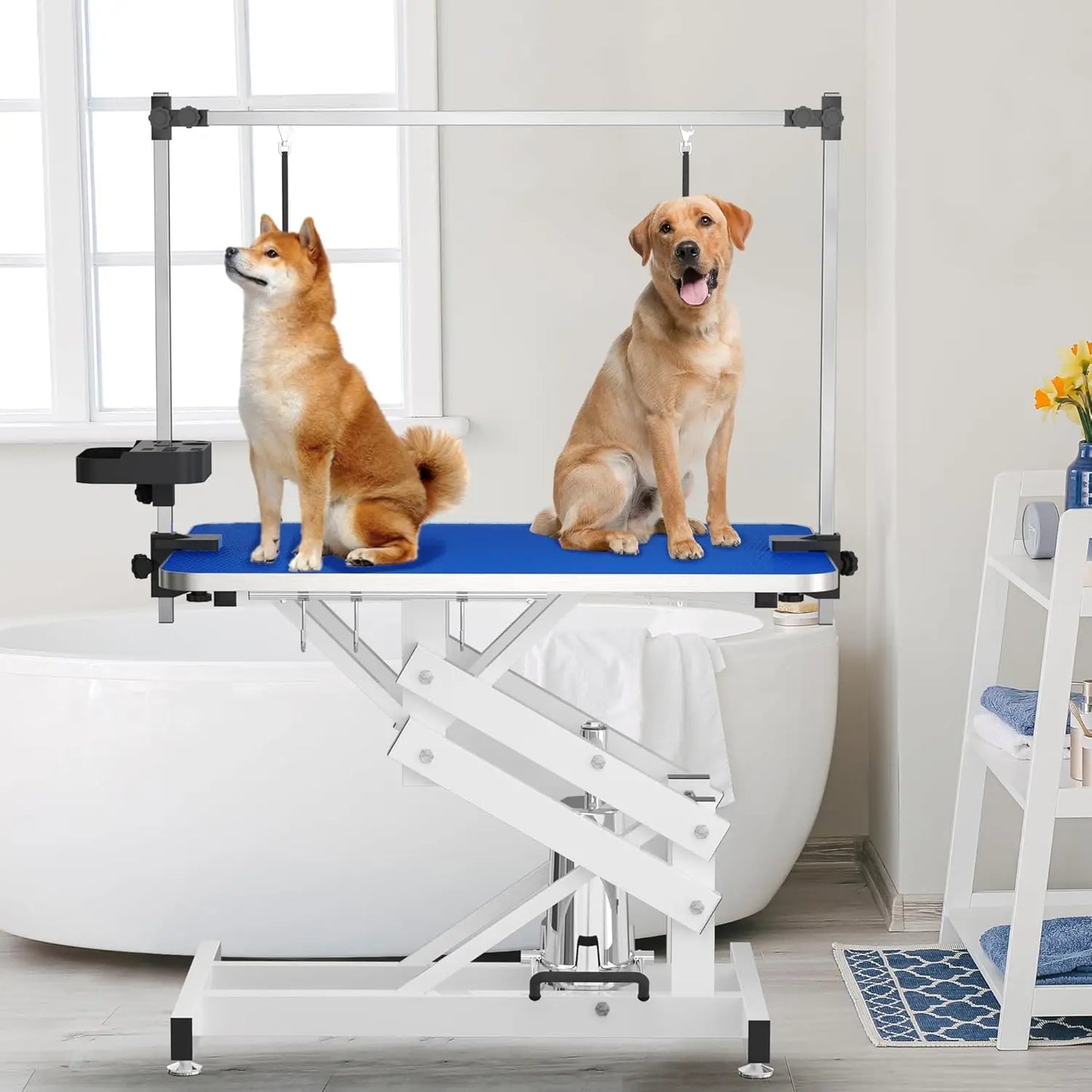 Hign-Con Concerned Hydraulic Pet Grooming Table With Armrests