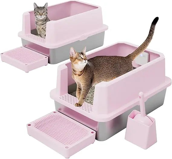 Stainless Steel Litter Box With Odor Control For Cats