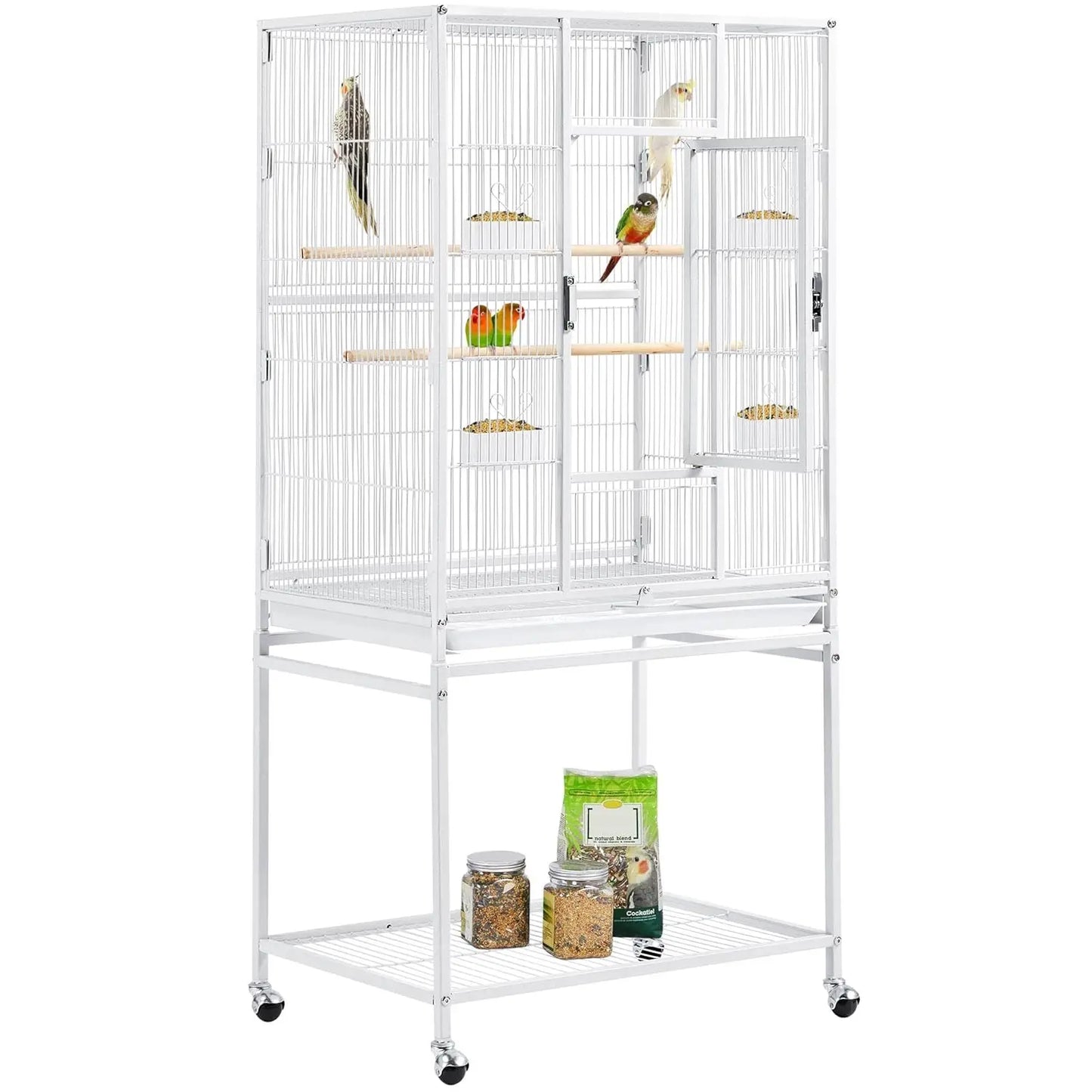 Wrought Iron Standing Parrot Cage For Small Birds Indoor Outdoor