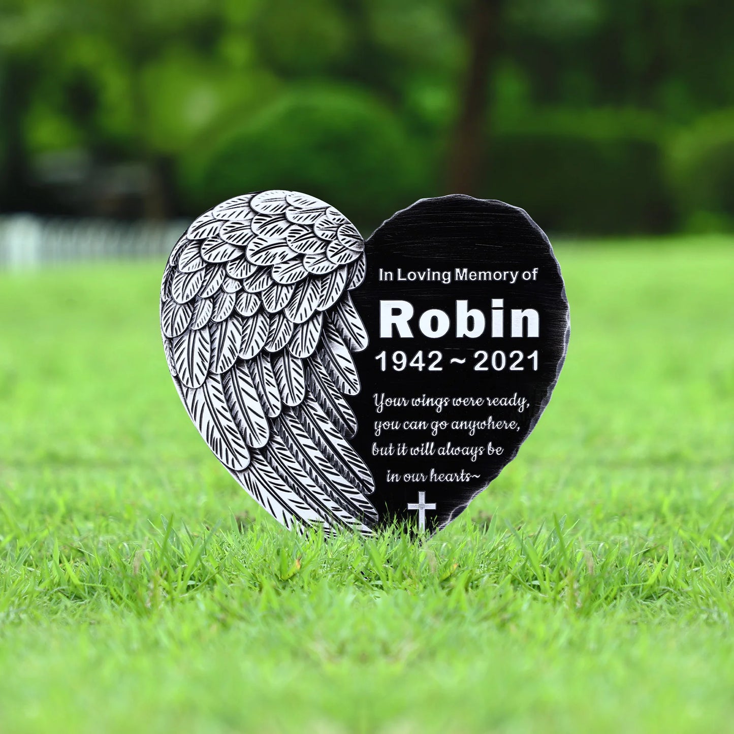 BILEEDA Personalized Memorial Plaque Engraved for Loved Ones Grave Marker