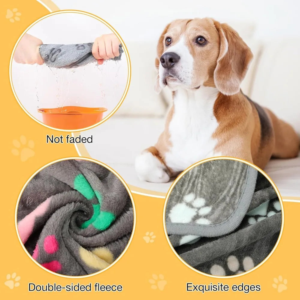 Cozy Fleece Pet Blanket Set For Puppies And Small Dogs